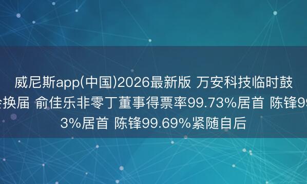 威尼斯app(中国)2026最新版 万安科技临时鼓动会完成董事会换届 俞佳乐非零丁董事得票率99.73%居首 陈锋99.69%紧随自后