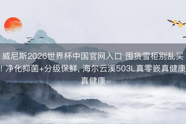 威尼斯2026世界杯中国官网入口 囤货雪柜别乱买! 净化抑菌+分级保鲜， 海尔云溪503L真零嵌真健康