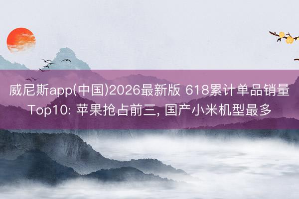 威尼斯app(中国)2026最新版 618累计单品销量Top10: 苹果抢占前三, 国产小米机型最多