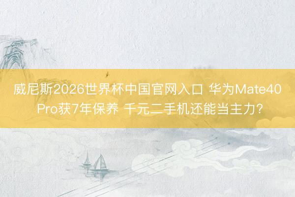威尼斯2026世界杯中国官网入口 华为Mate40 Pro获7年保养 千元二手机还能当主力?